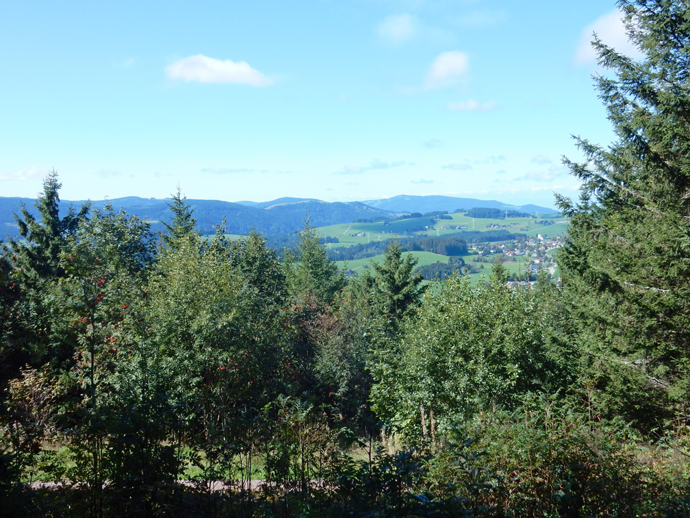 Abstieg von der Weißtannenhöhe mit Blick auf Breitenau und zum Schauinsland 