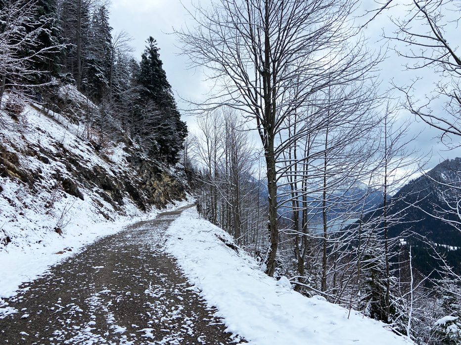 Erholung auf dem Fuhrweg mit Blick Richtung Achensee