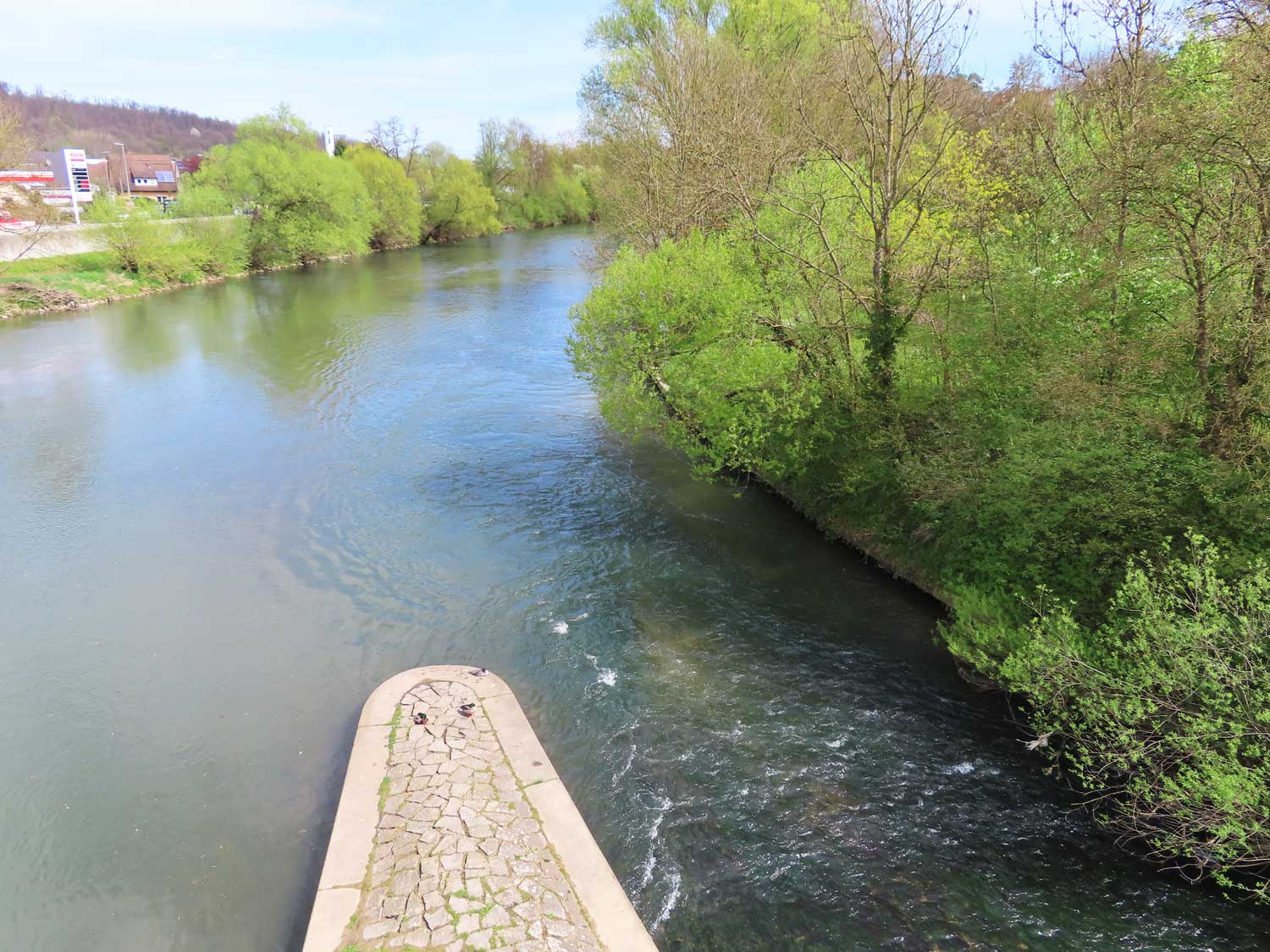 Erms-Mündung in den Neckar