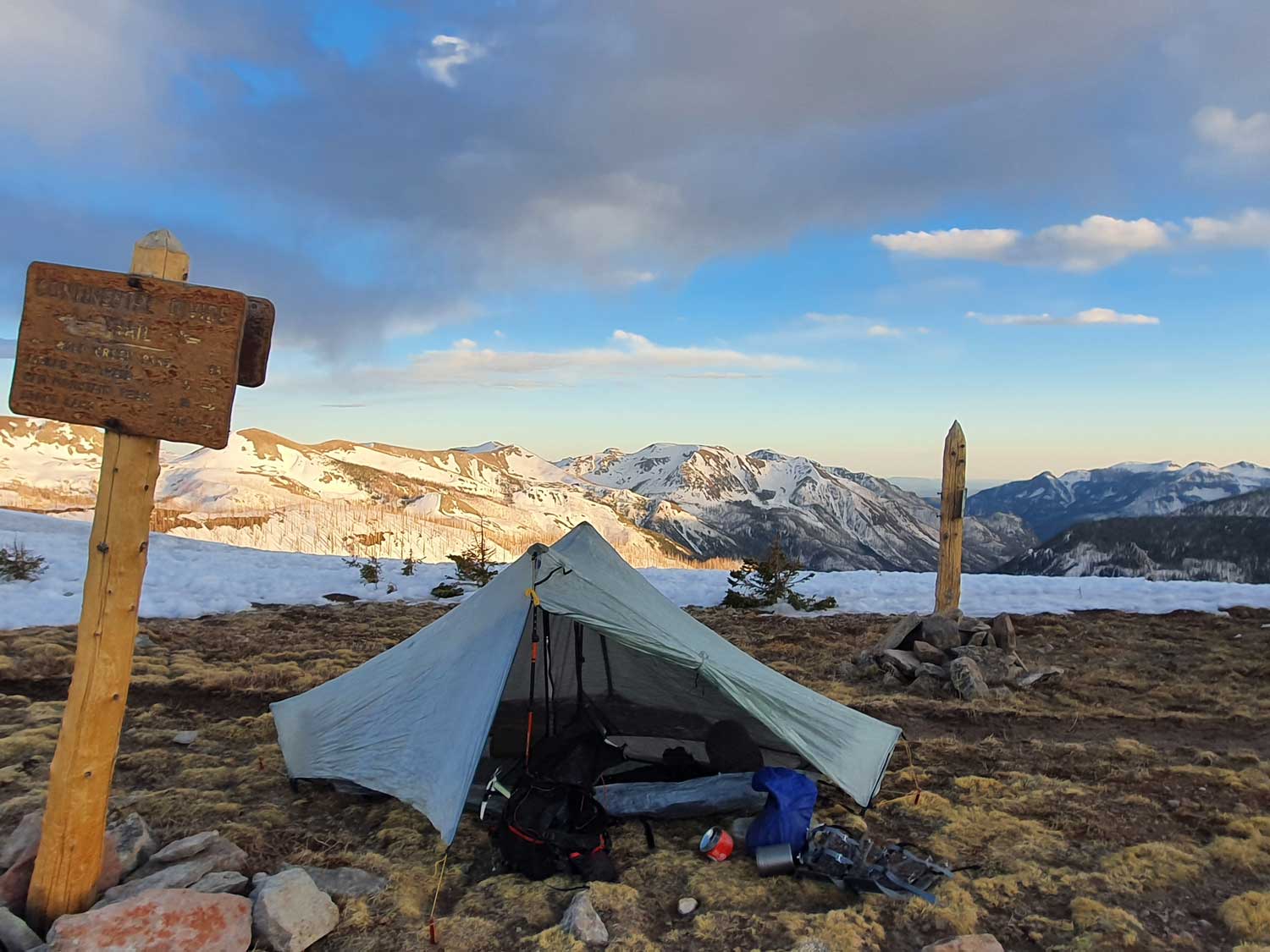 Zelt in den Rocky-Mountains, Great-Western-Loop 