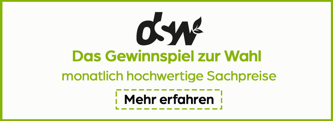 Infokasten führt zum Gewinnspiel der DSW-Wahl